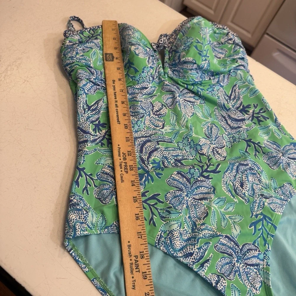 Lilly Pulitzer Green & Blue Floral One-Piece Swimsuit